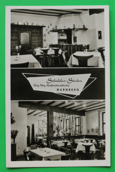 AK Nürnberg / 1950er Jahre / Sebaldus Stuben rostbratwurstküche / Gasthaus / Einrichtung Möbel